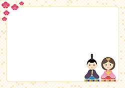 シンプルな雛祭り背景-10（A4横）