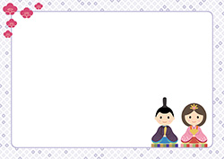 シンプルな雛祭り背景-11（A4横）