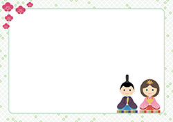 シンプルな雛祭り背景-12（A4横）