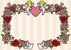 バレンタインフレーム-1（A4横）