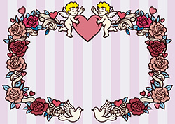 バレンタインフレーム-3（A4横）