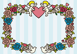 バレンタインフレーム-7（A4横）