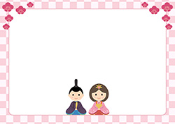 シンプルな雛祭り背景-1（A4横）
