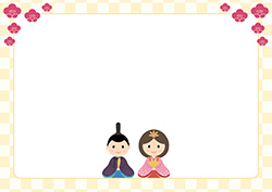シンプルな雛祭り背景-2（A4横）