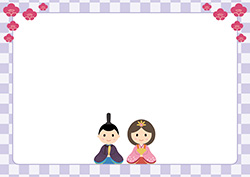 シンプルな雛祭り背景-3（A4横）