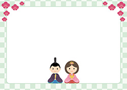 シンプルな雛祭り背景-4（A4横）