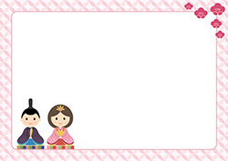 シンプルな雛祭り背景-5（A4横）