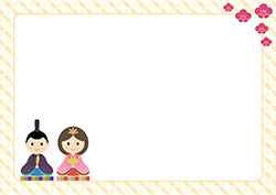 シンプルな雛祭り背景-6（A4横）