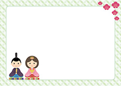 シンプルな雛祭り背景-8（A4横）