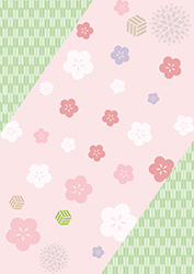 梅と矢絣の背景-1（A4縦）