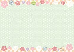 梅と麻の葉の背景-4（A4横）