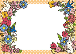 少しレトロな春のフレーム-2（A4横）