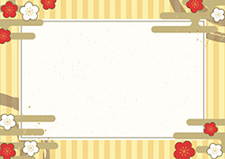 梅と霞の背景-3（A4横）