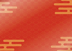 シンプルな市松と青海波-2（A4横）