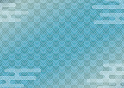 シンプルな市松と青海波-3（A4横）