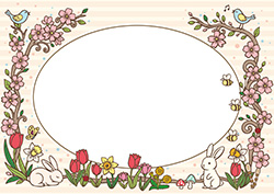 少しレトロな春のフレーム-5（A4横）