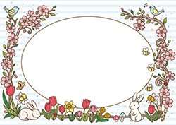 少しレトロな春のフレーム-6（A4横）