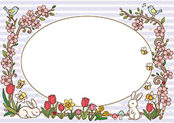 少しレトロな春のフレーム-7（A4横）