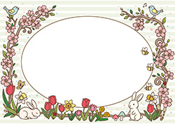 少しレトロな春のフレーム-8（A4横）