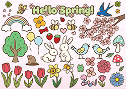 春のレトロなイラスト-2