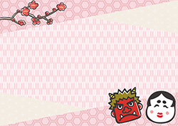 節分のシンプルな背景-5（A4横）