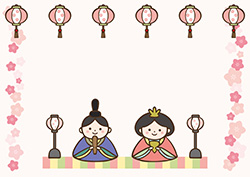 雛祭り背景-1（A4横）