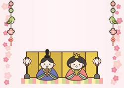 雛祭り背景-3（A4横）