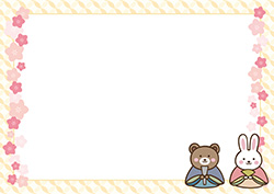 シンプルな雛祭り背景-6（A4横）