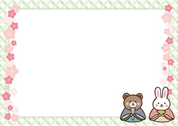 シンプルな雛祭り背景-8（A4横）