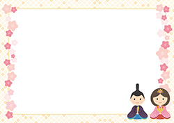 シンプルな雛祭り背景-10（A4横）