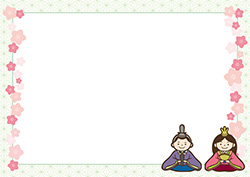 シンプルな雛祭り背景-16（A4横）