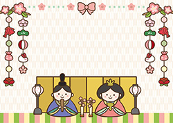 雛祭り背景-6（A4横）
