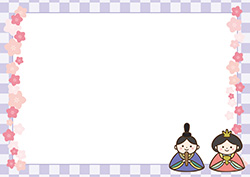 シンプルな雛祭り背景-3（A4横）