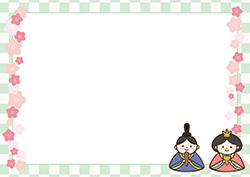 シンプルな雛祭り背景-4（A4横）