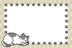 シンプルな猫のポストカード-3