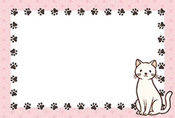 シンプルな猫のポストカード-4