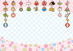 節分のつるし飾りの背景-4（A4横）