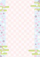 シンプルな桜のフレーム-2（A4縦）