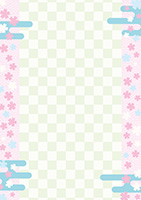 シンプルな桜のフレーム-3（A4縦）