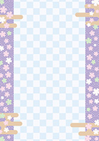 シンプルな桜のフレーム-4（A4縦）