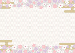 シンプルな梅のフレーム-1（A4横）