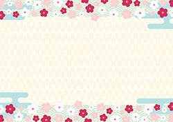 シンプルな梅のフレーム-2（A4横）