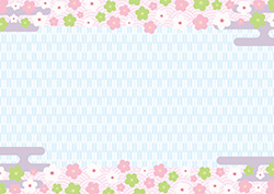 シンプルな梅のフレーム-3（A4横）