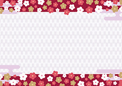 シンプルな梅のフレーム-4（A4横）