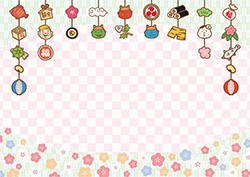 節分のつるし飾りの背景-1（A4横）