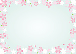 シンプルな桜のフレーム-4（A4横）