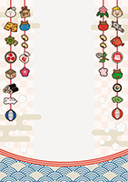 節分のつるし飾りの背景-5（A4縦）