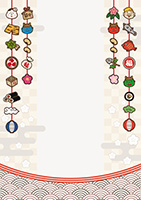 節分のつるし飾りの背景-6（A4縦）