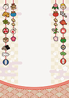 節分のつるし飾りの背景-7（A4縦）