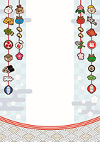 節分のつるし飾りの背景-8（A4縦）